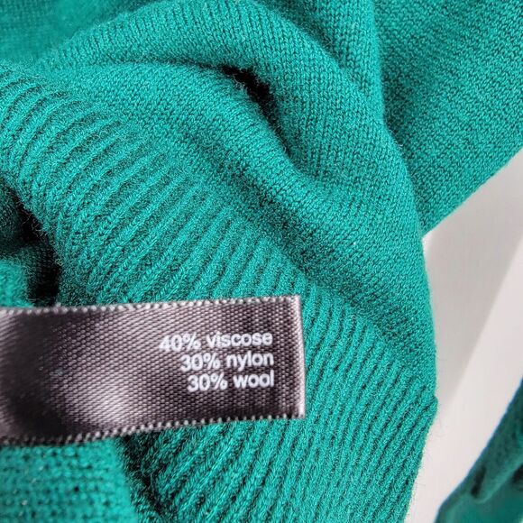 The Limited Sweater Womens Large Green Open Knit Sleeves Gold Button Accents - Picture 10 of 11
